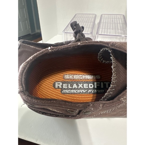 Skechers Casual‎ Sneakers Brown Canvas Lace Up Comfort Shoes Men's - Picture 6 of 7